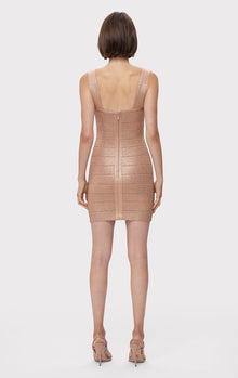 Disco Knit Bustier Dress | Metallic Bare