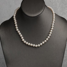 Round Strand Necklace | 14K Yellow Gold | White Freshwater Pearl7mm - 8mm