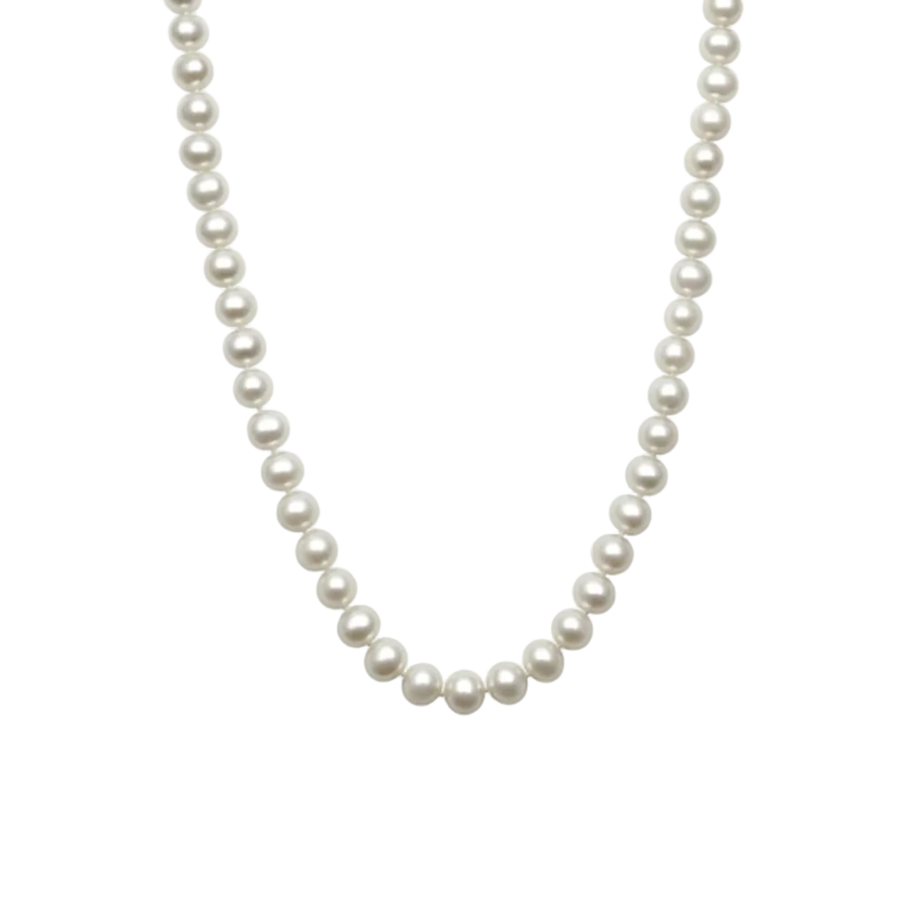 Round Strand Necklace | 14K Yellow Gold | White Freshwater Pearl | 8mm - 9mm