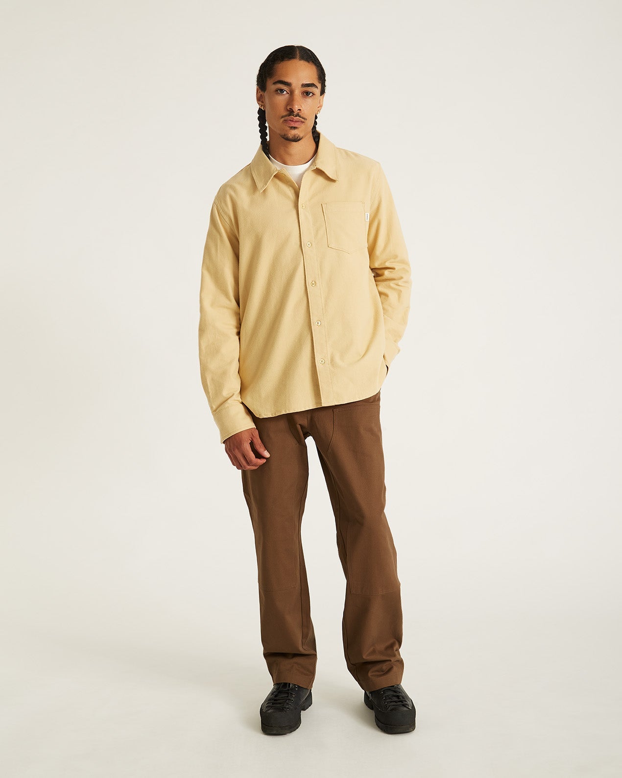 French Vanilla | Broome Flannel Long Sleeve Shirt