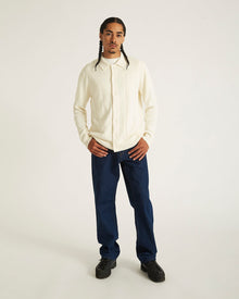 Ivory | Jahmad Linen Long Sleeve Polo