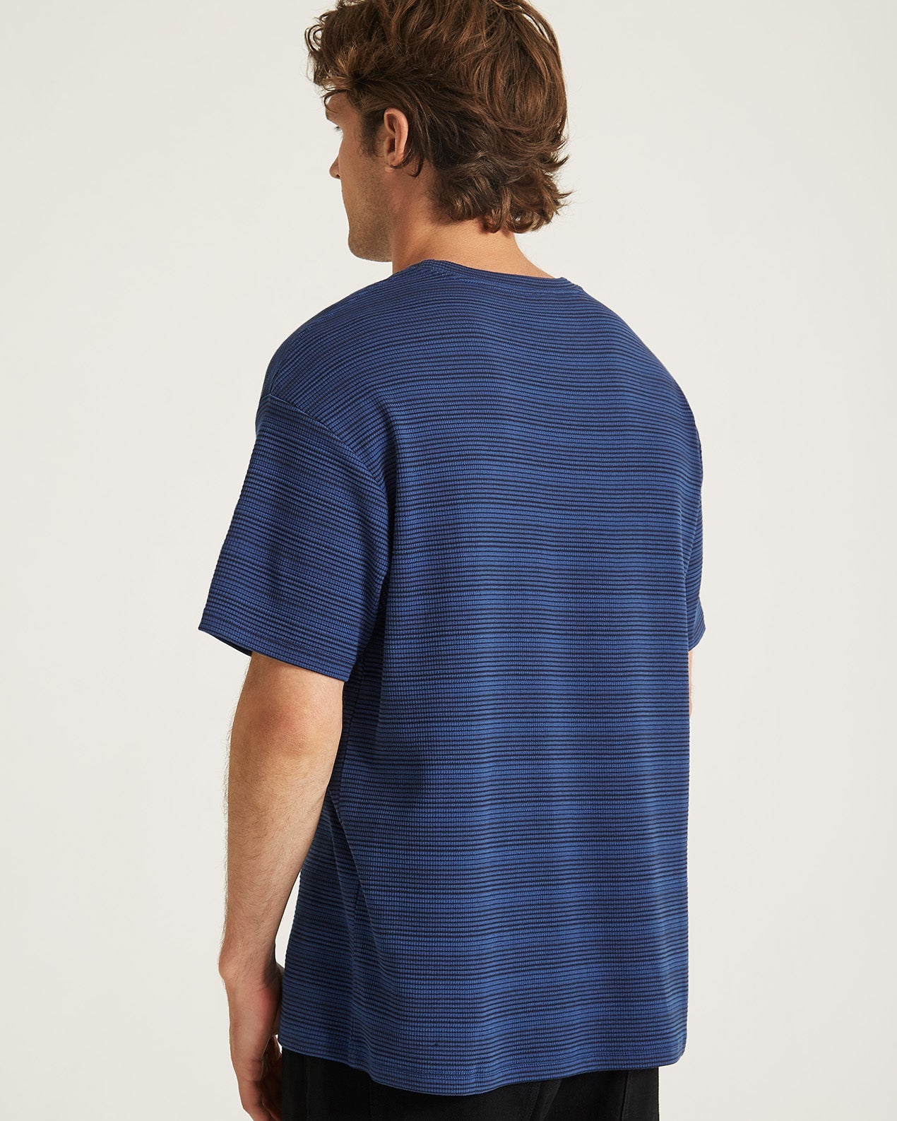 Limoges | Striped Waffle Relaxed SS Tee