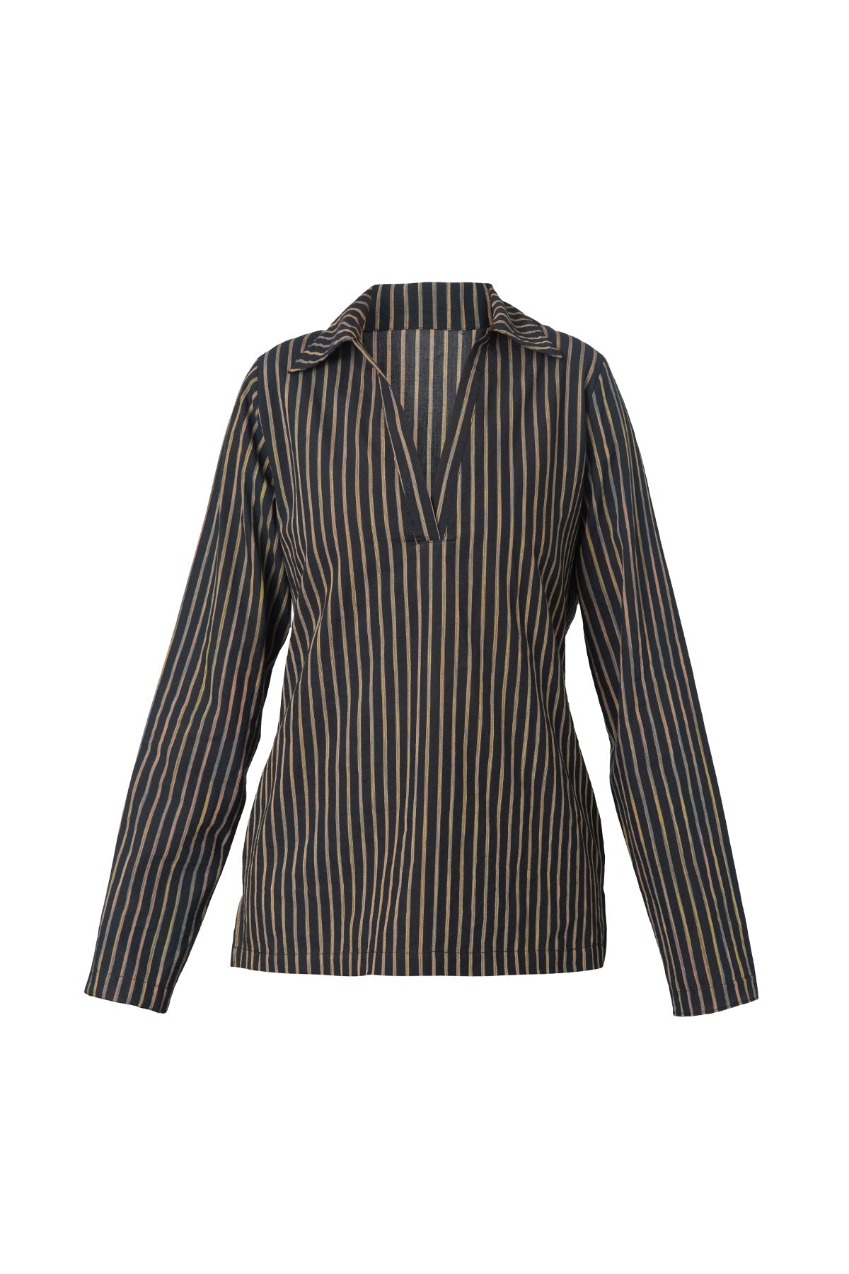 Hollywood Shirt Top | Black Striped