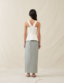 Womens | The Sarong Skirt In Wave Stripe | Sky