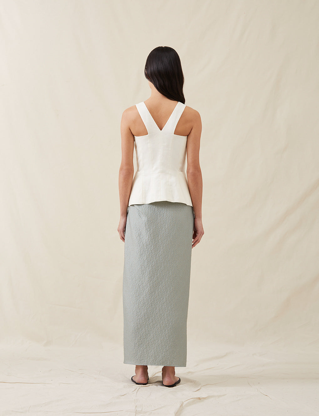 Womens | The Sarong Skirt In Wave Stripe | Sky