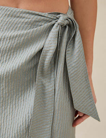 Womens | The Sarong Skirt In Wave Stripe | Sky