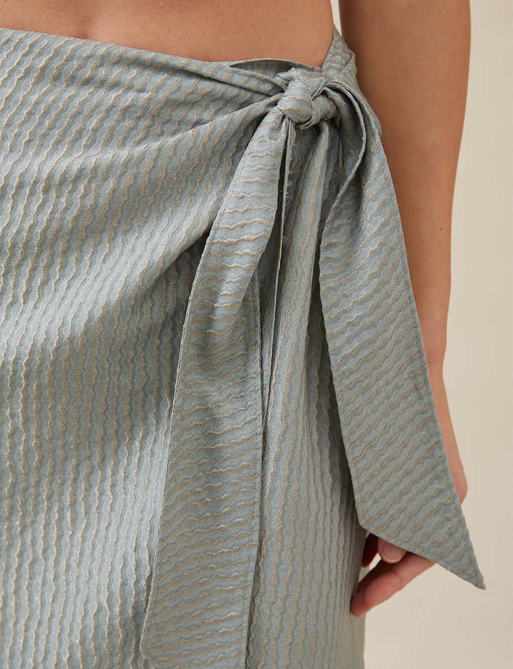 Womens | The Sarong Skirt In Wave Stripe | Sky