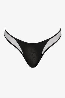 High-Cut Thong Bikini Bottom - Minuit | Black