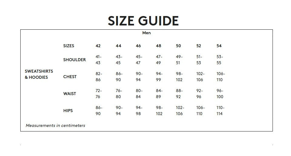 Product size guide