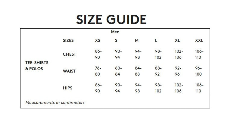 Product size guide