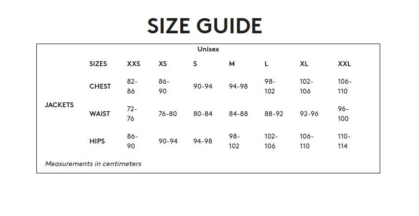 Product size guide