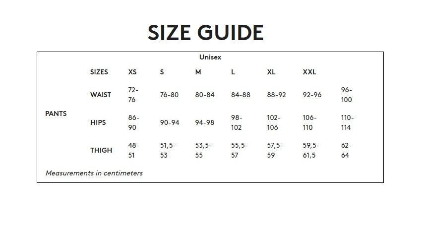 Product size guide