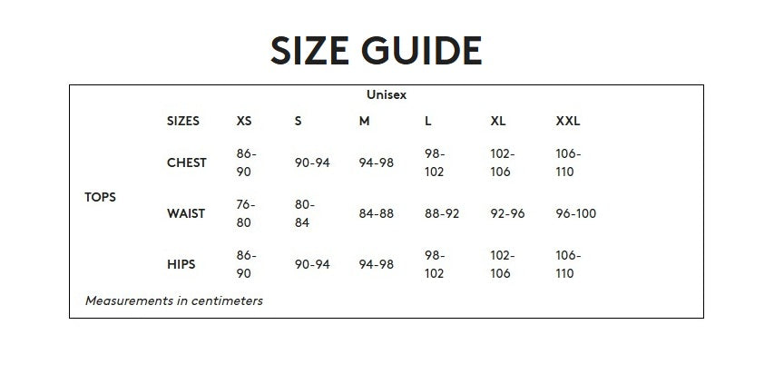 Product size guide
