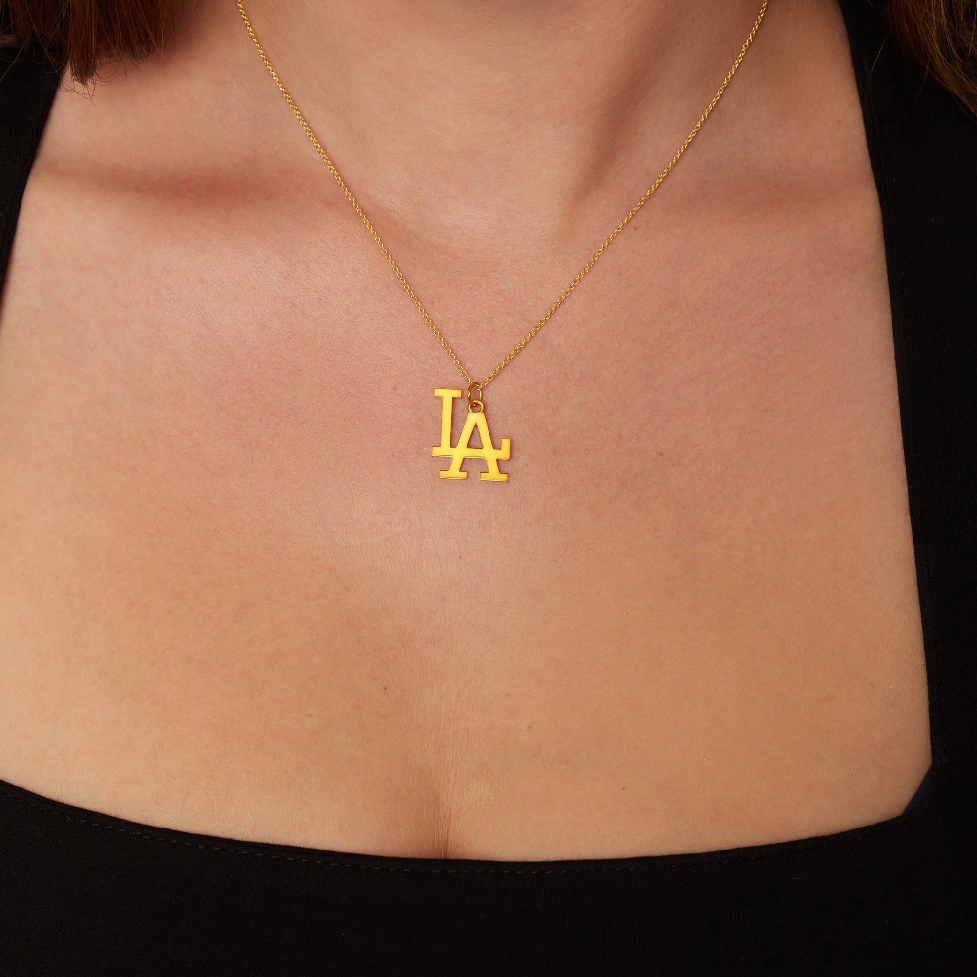 La Dodgers Medium Pendant Necklace | Gold Vermeil & Sterling Silver