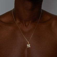 Ny Yankees Medium Iced Out Pendant Necklace | Gold Vermeil & Sterling Silver