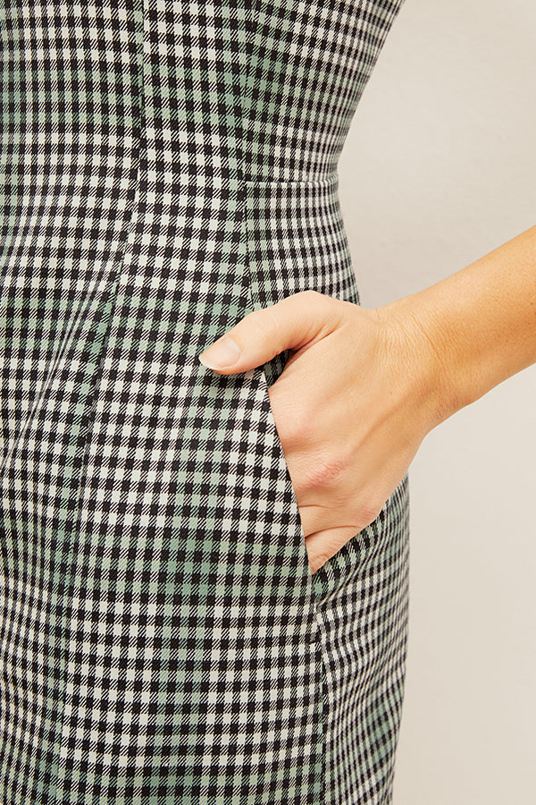 detail image of the constance dress in check plaid | Exclude