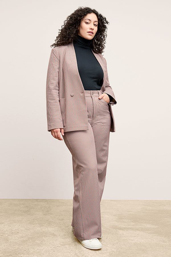 Front image of the Janette Jacket in Mini Check | Exclude