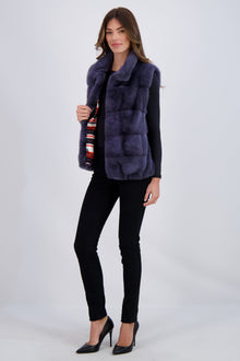 Mink Vest | Women | Blue Gray Cross