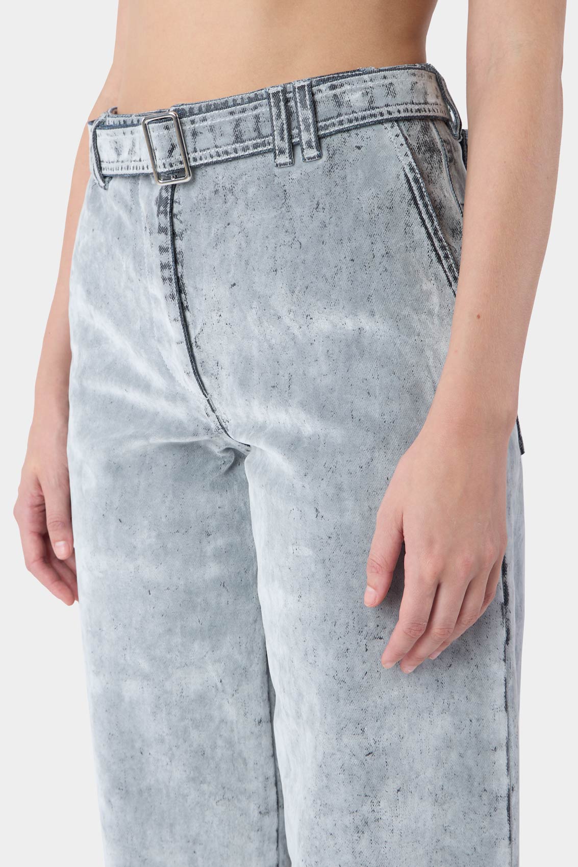 Belted Oversize Pants | Women | Light Grey