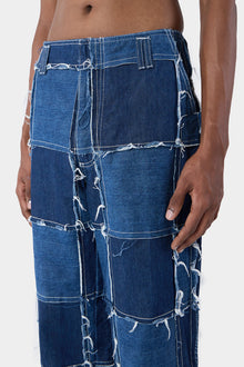 Patchwork Straight Pants | Men | Denim