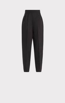 High Waist Pleated Tapered Pants | Black