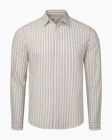 Mens | Cotton Long Sleeve Shirt | Natural/White