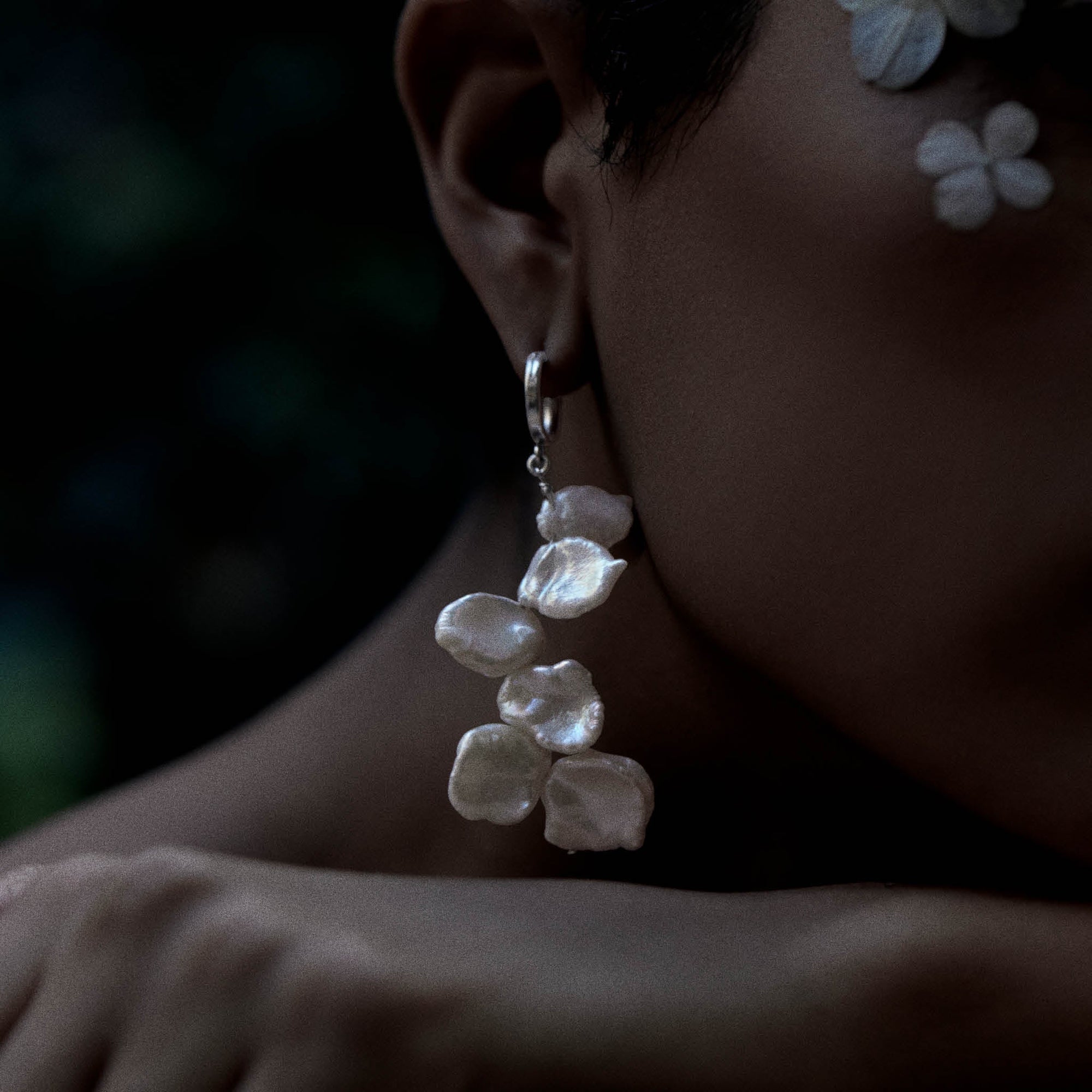 Orchid Earring | Silver | Freshwater Pearls