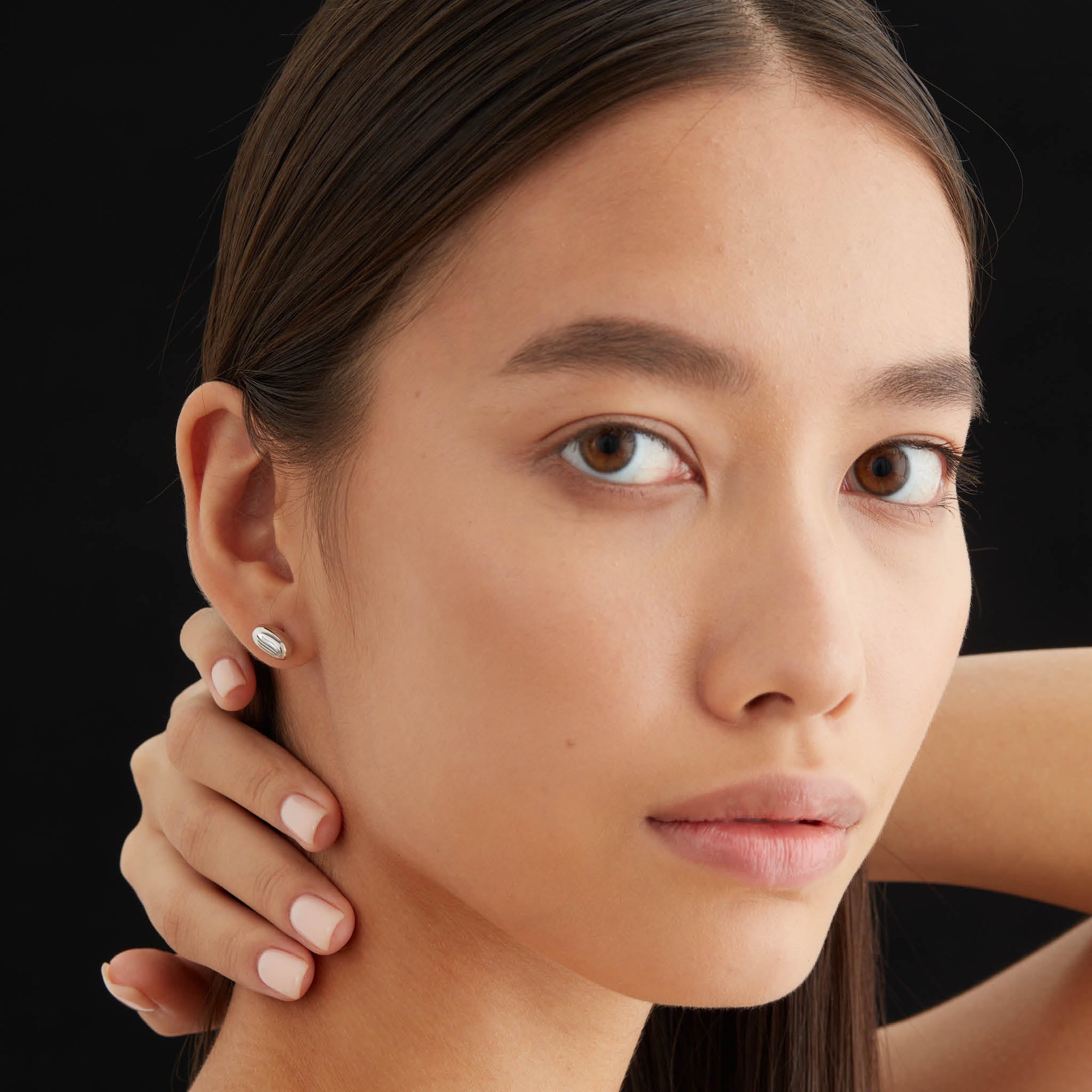 Mini Bean Earrings | Silver