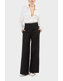 Mandy Silk Relaxed Flap Pocket Shirt | Brilliant White