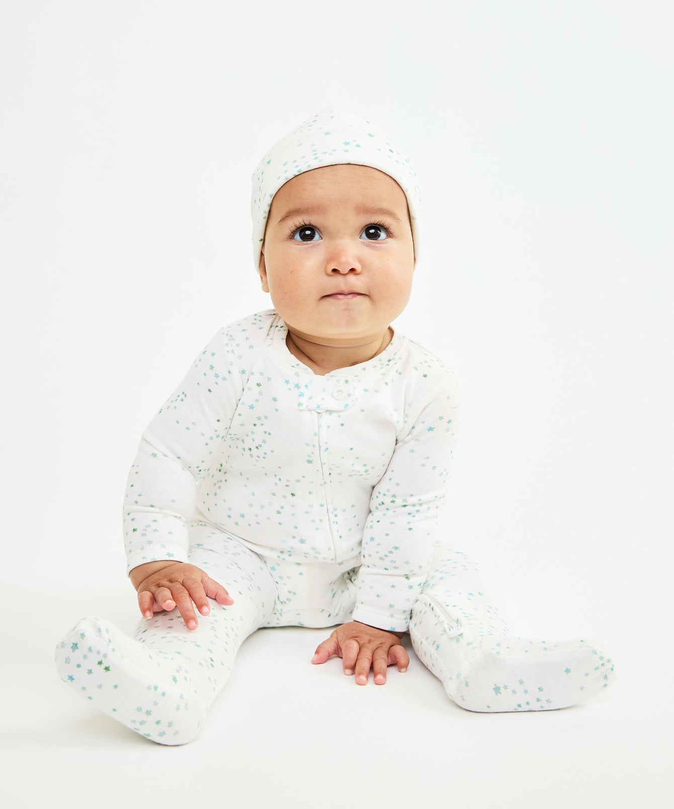 Kids Unisex | Marley Zip Pajama | Green/White