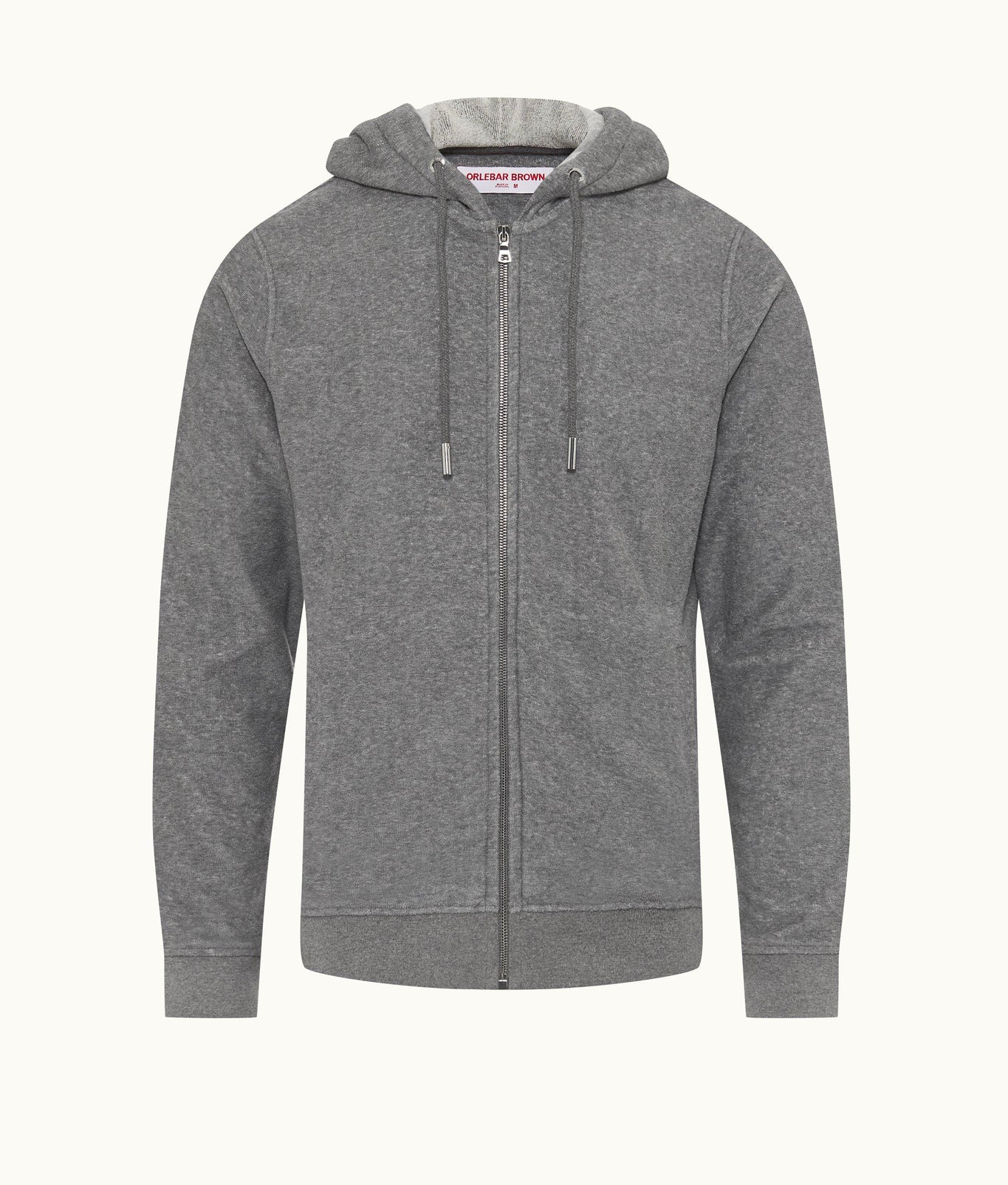Mathers Binding Classic Fit Zip-Thru Hooded Sweatshirt | Piranha Grey Marl