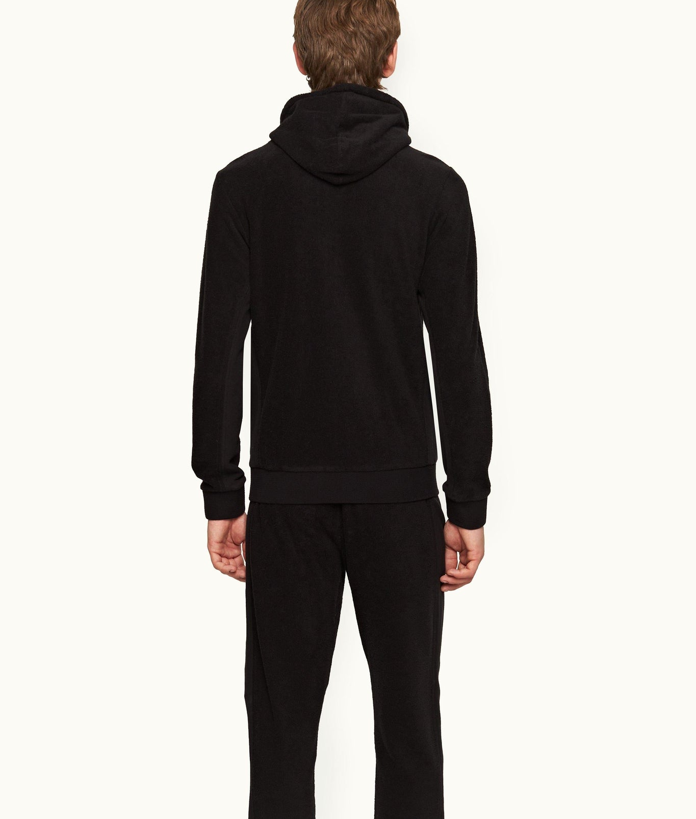 Mathers Classic Fit Mixed Texture Hooded Sweatshirt | Black