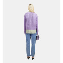 Mauve Cable-Knit Wool-Blend Cardigan | Women | Violet