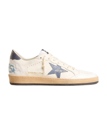 Men | Ball-Star White Nappa with Blue Star & Heel Tab | White x Dusty Blue