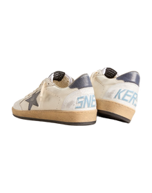 Men | Ball-Star White Nappa with Blue Star & Heel Tab | White x Dusty Blue