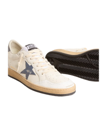 Men | Ball-Star White Nappa with Blue Star & Heel Tab | White x Dusty Blue