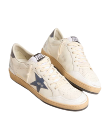Men | Ball-Star White Nappa with Blue Star & Heel Tab | White x Dusty Blue
