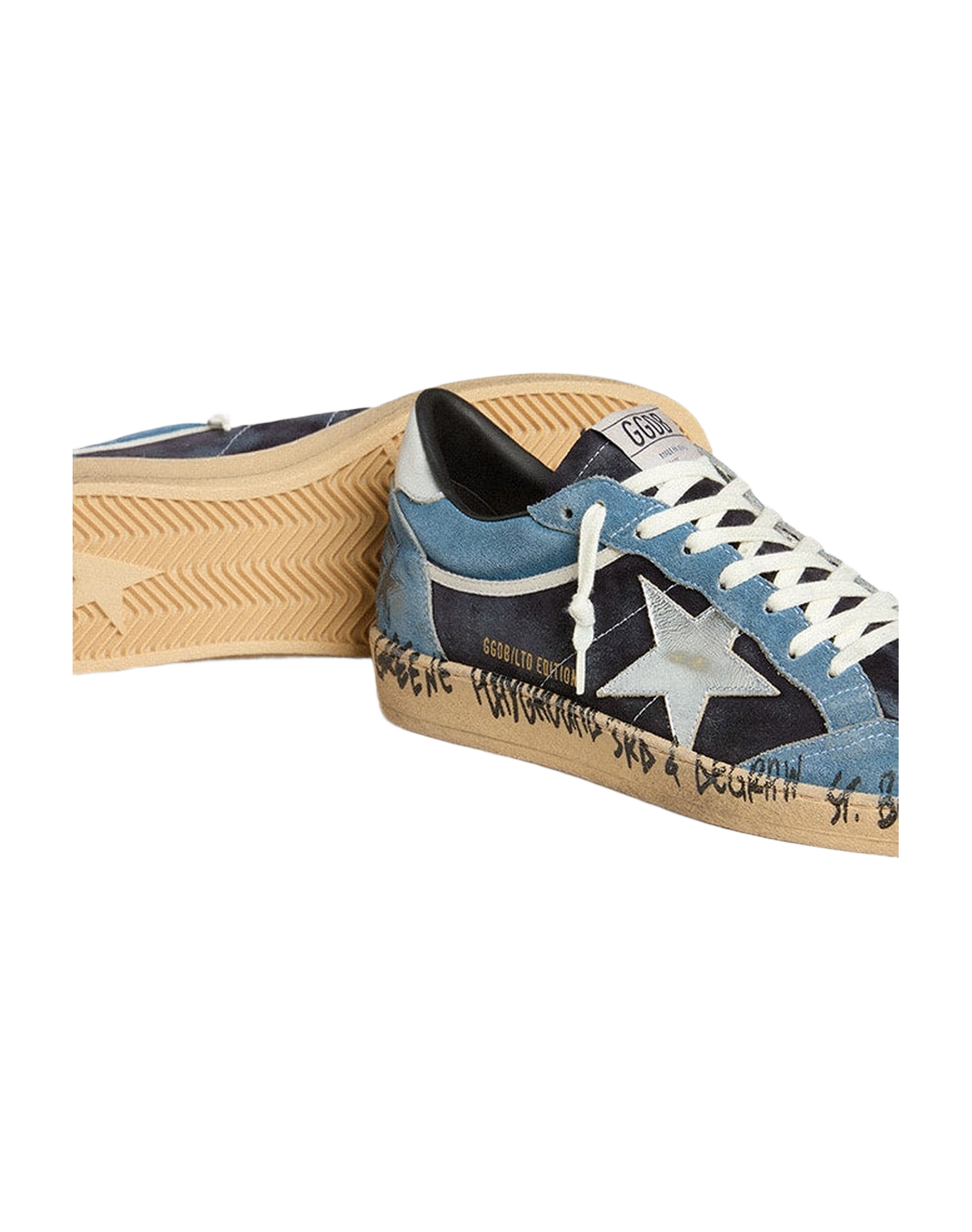 Men | Ball Star Blue Suede with Silver Star & Heel Tab | Bluette x Dark Blue x Silver