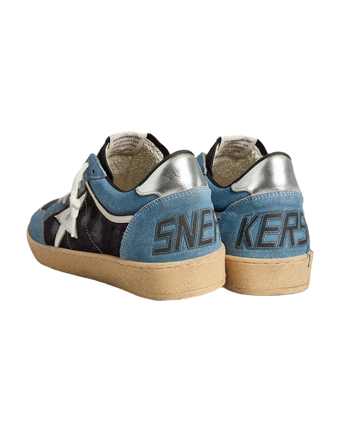 Men | Ball Star Blue Suede with Silver Star & Heel Tab | Bluette x Dark Blue x Silver