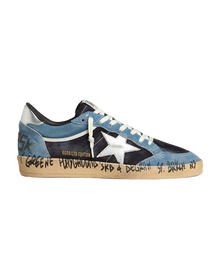Men | Ball Star Blue Suede with Silver Star & Heel Tab | Bluette x Dark Blue x Silver