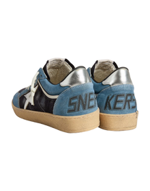 Men | Ball Star Blue Suede with Silver Star & Heel Tab | Bluette x Dark Blue x Silver