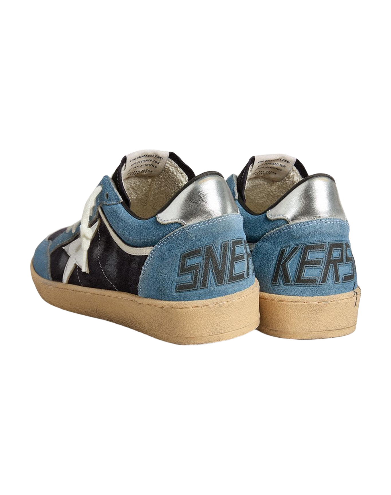 Men | Ball Star Blue Suede with Silver Star & Heel Tab | Bluette x Dark Blue x Silver