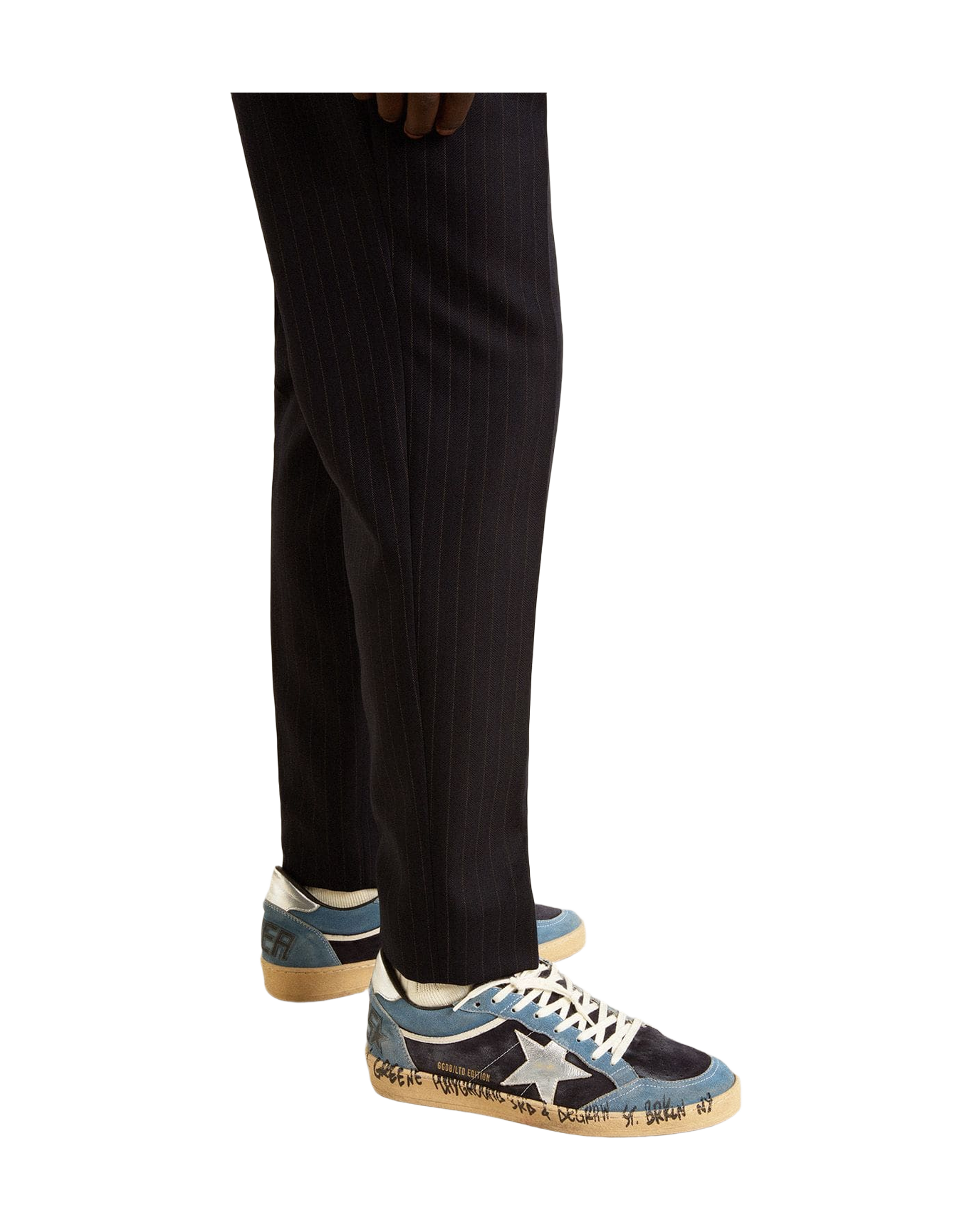 Men | Ball Star Blue Suede with Silver Star & Heel Tab | Bluette x Dark Blue x Silver
