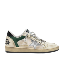 Men | Ball Star White & Green Leather with Silver Star | White x Green x Black