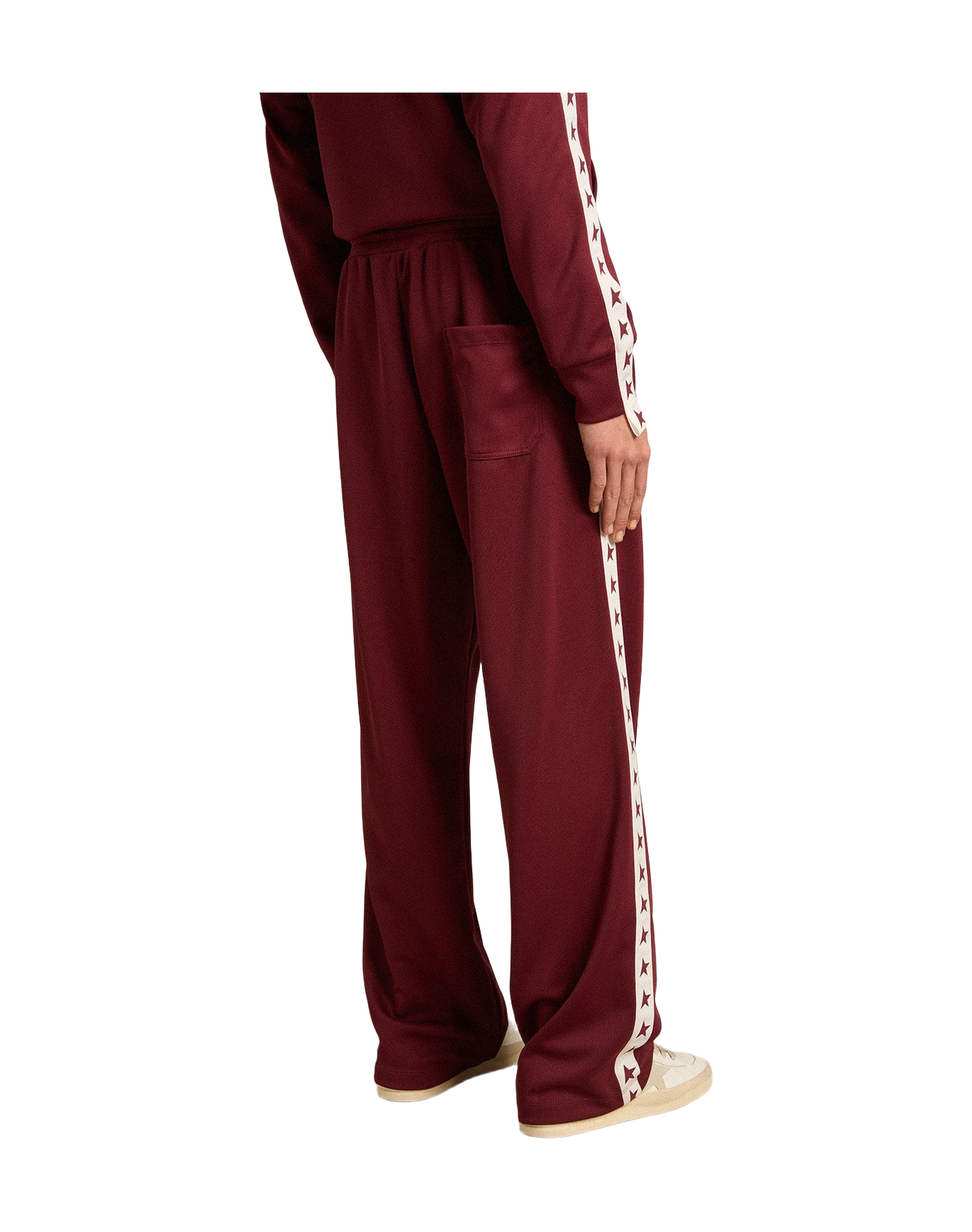 Men | Burgundy Joggers with Stars On The Sides | Windsor Wine x White
