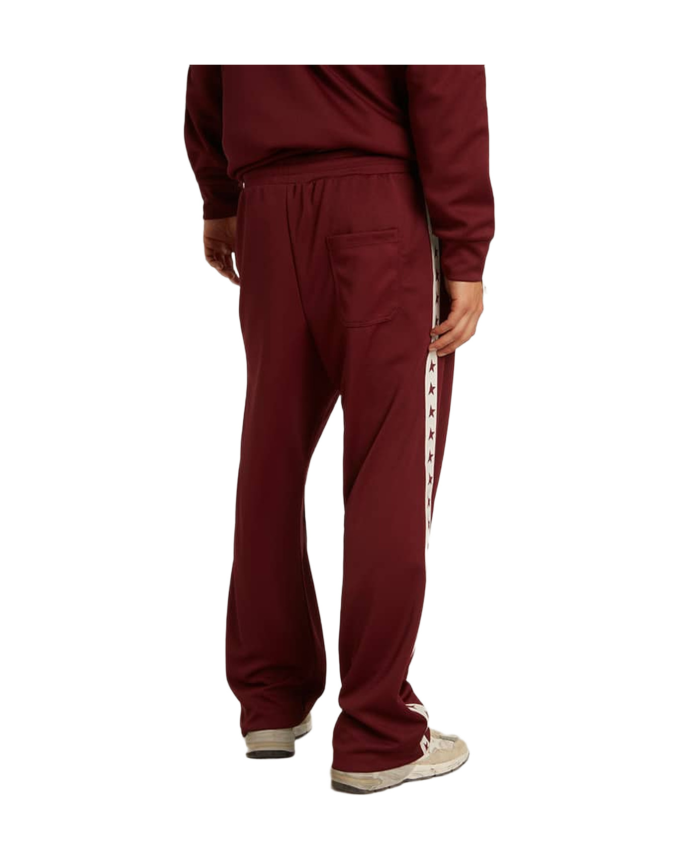 Men | Burgundy Joggers with Stars On The Sides | Windsor Wine x White