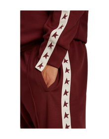 Men | Burgundy Joggers with Stars On The Sides | Windsor Wine x White
