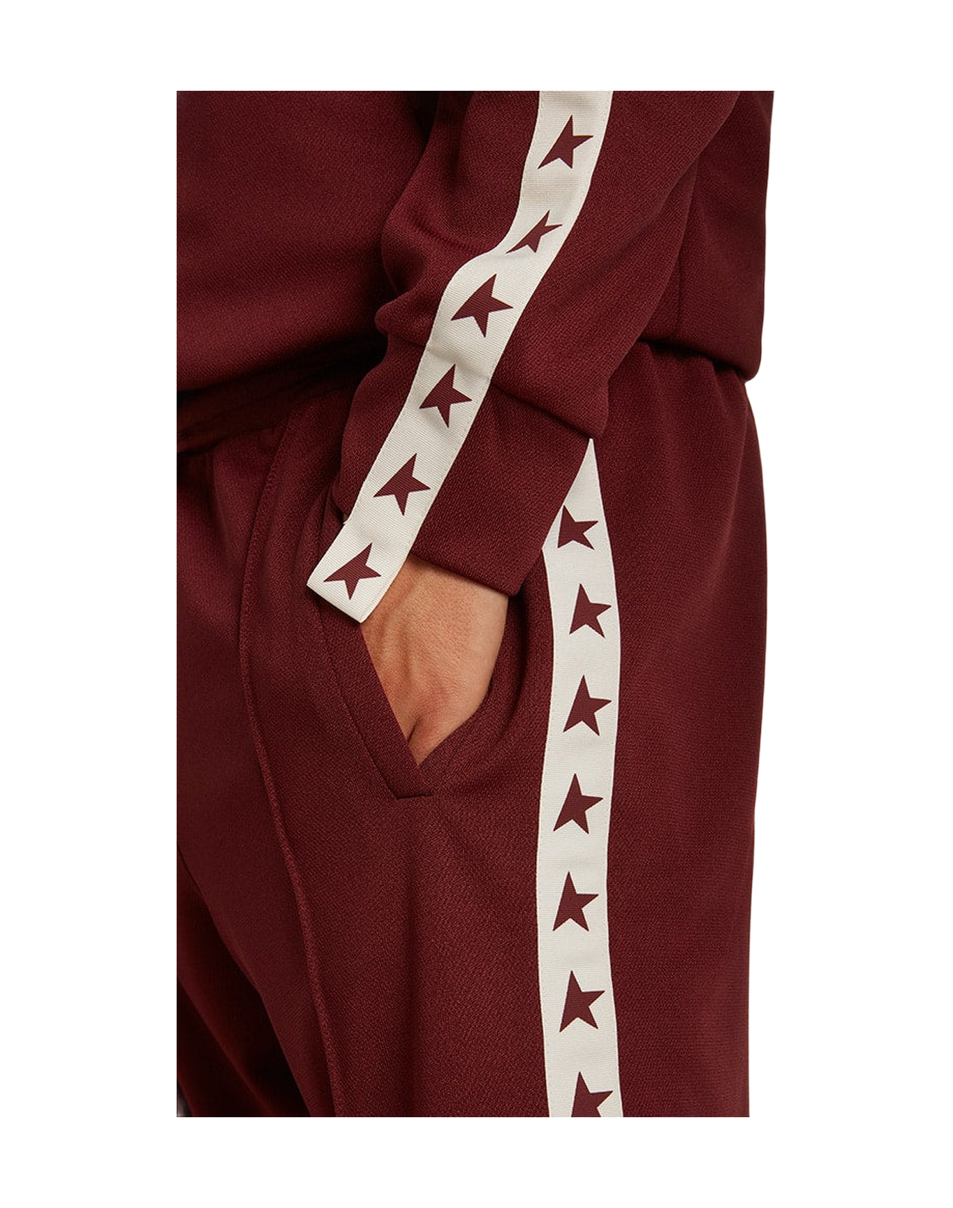 Men | Burgundy Joggers with Stars On The Sides | Windsor Wine x White