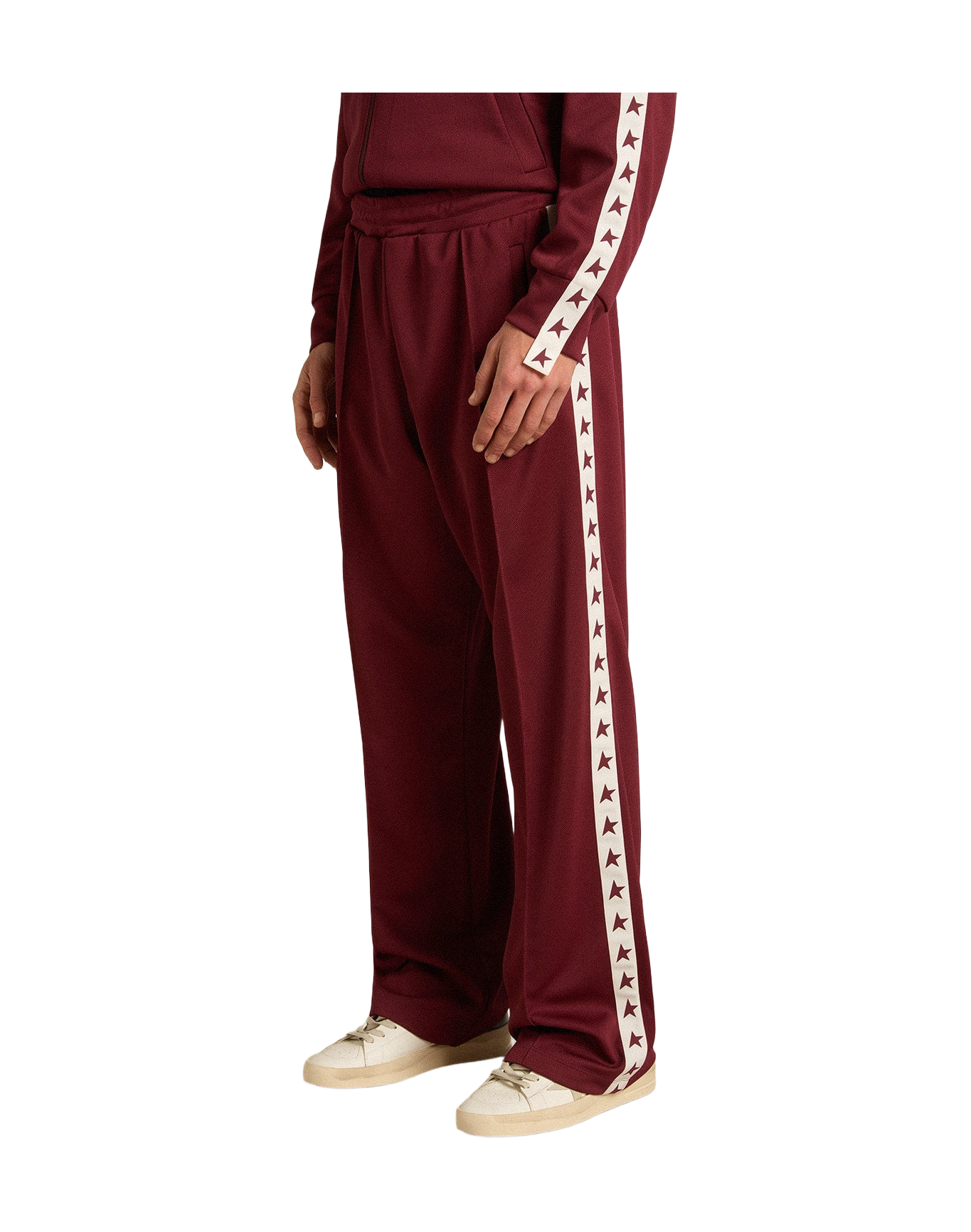 Men | Burgundy Joggers with Stars On The Sides | Windsor Wine x White