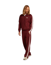 Men | Burgundy Joggers with Stars On The Sides | Windsor Wine x White